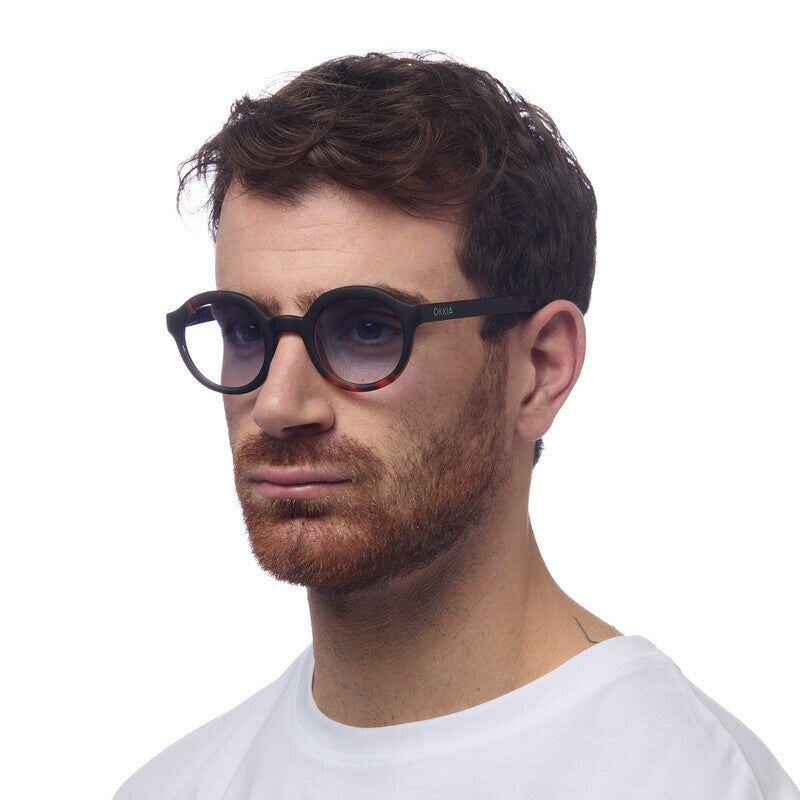 Lauro Havana black - Lente azul degradado